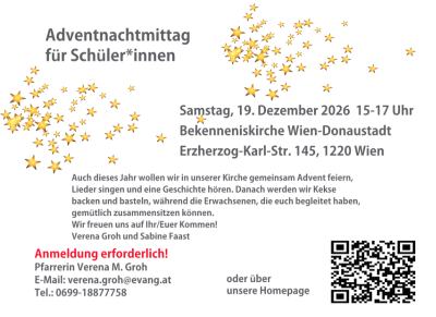 Adventnachmittag für Schüler*innen in der Donaustadt